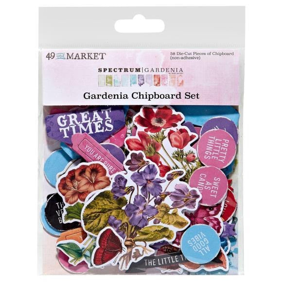 49 and Market Spectrum Gardenia Chipboard Set